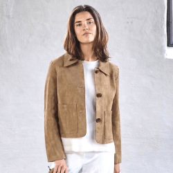 Fie dame ruskindsjakke i blød ruskind - Nude brown  - BTF-CPH - Freja skind