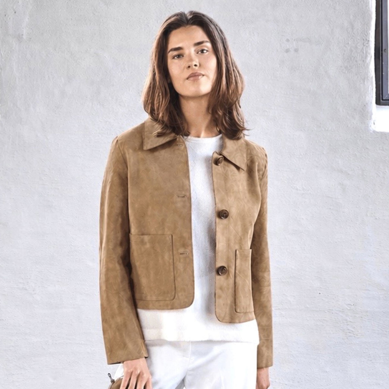 Fie dame ruskindsjakke i blød ruskind - Nude brown  - BTF-CPH - Freja skind