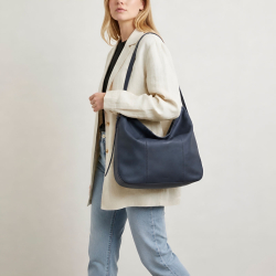 Donna skuldertaske navy blå  - Treats 282474 - Freja skind
