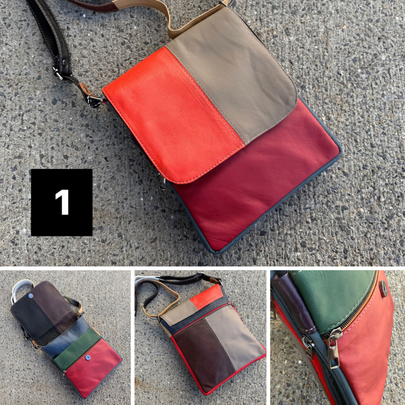 Paloma multicolor skindtaske - Best of the rest kollektionen fra Freja skind