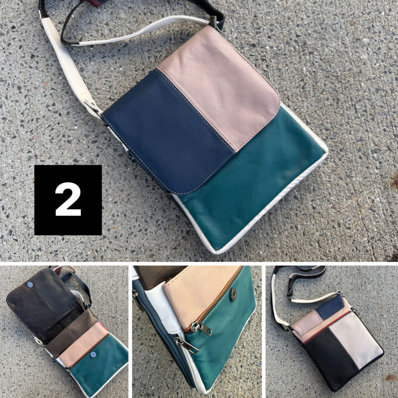 Paloma multicolor skindtaske - Best of the rest kollektionen fra Freja skind