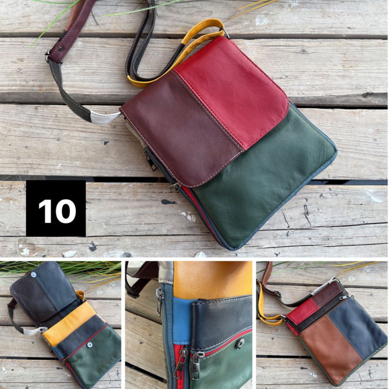 Paloma multicolor skindtaske - Best of the rest kollektionen fra Freja skind