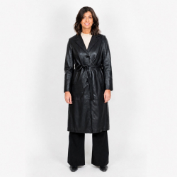 Connie trenchcoat  blød sort skind - Levinsky