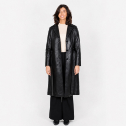 Connie trenchcoat  blød sort skind - Levinsky