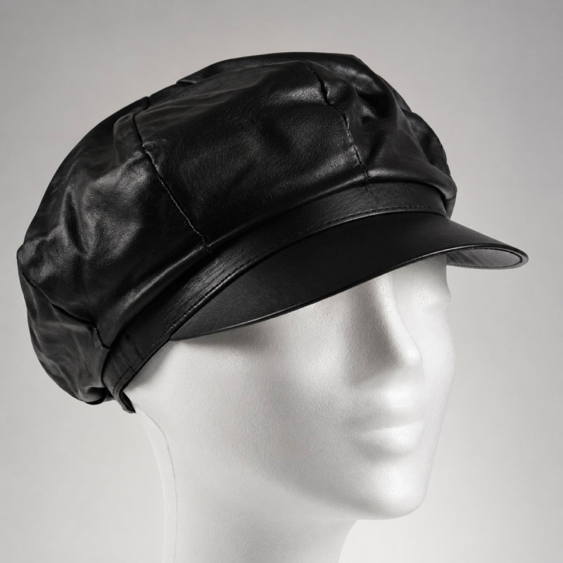 Sort damhatt i bløtt lammeskinn fra Freja Skind Design