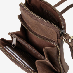 Gaia mobiltaske i blød brun kalveskind - Treats - 282450