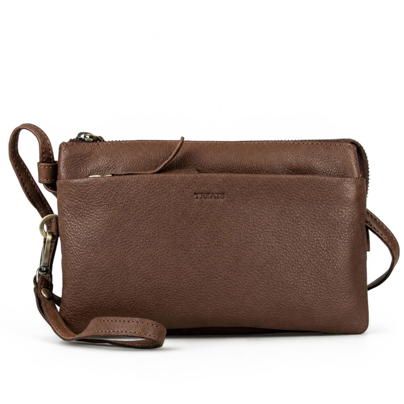 Bolette clutch i blød brun skind - Treats