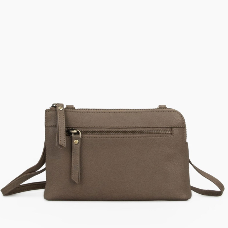 Nanna crossbody-mobilväska - Mjukt pinefärgat skinn - Treats