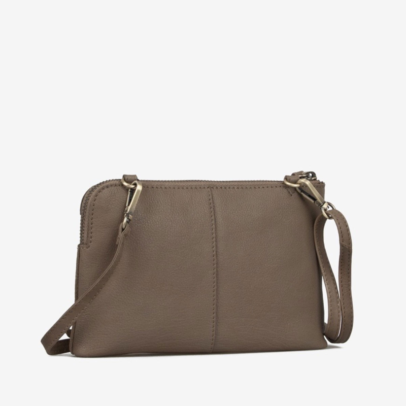 Nanna crossbody-mobilväska - Mjukt pinefärgat skinn - Treats