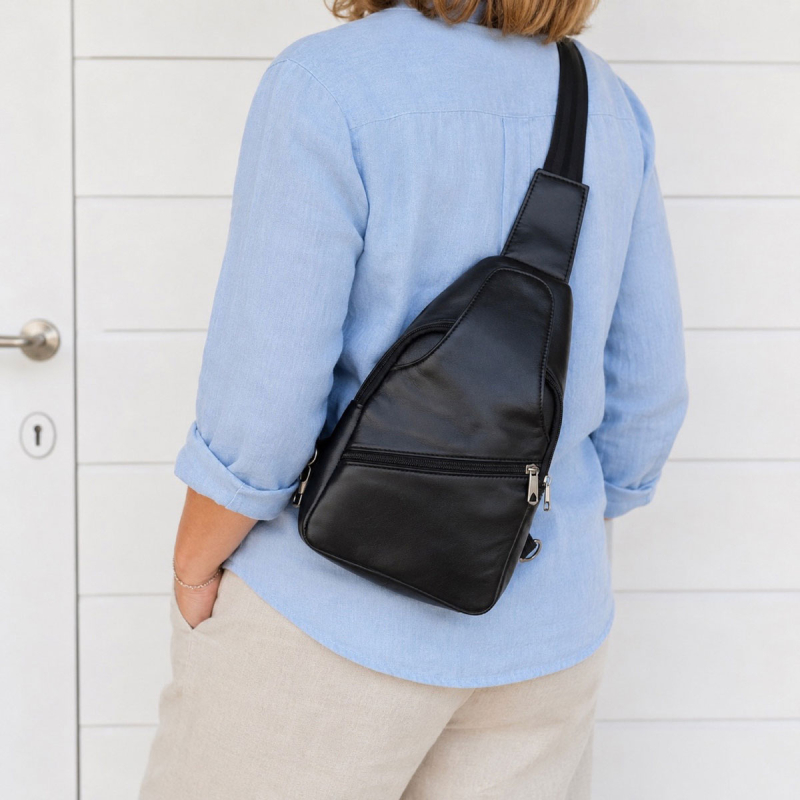 Unisex Toronto sleekbag af lammeskind - Side justerbar - Freja skind