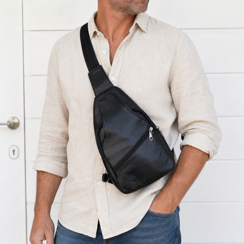 Unisex Toronto sleekbag af lammeskind - Side justerbar - Freja skind