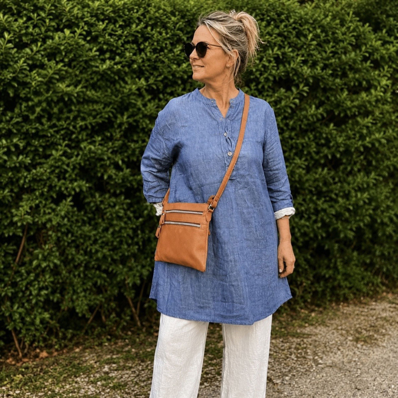 Lullu crossbody taske i blød cognac kalveskind - Freja skind