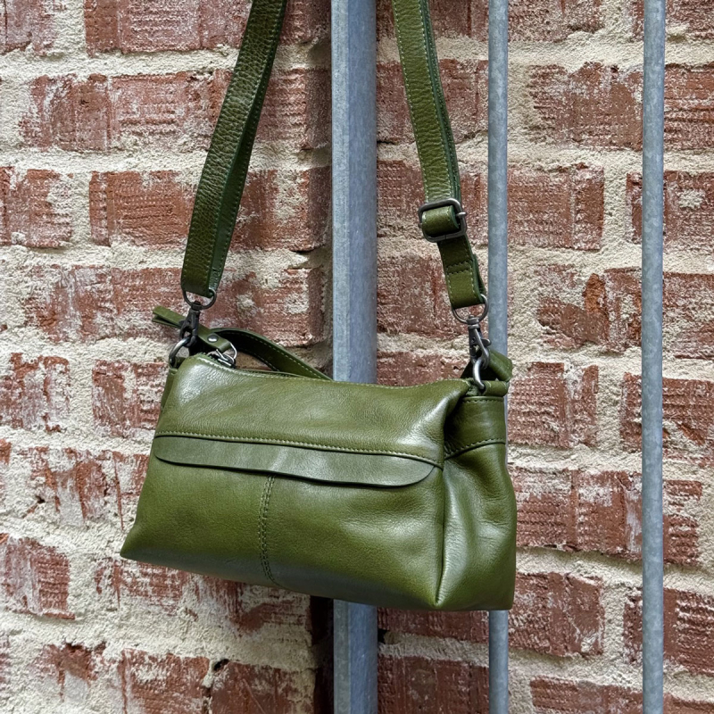 Rosie skuldertaske med to remme - blød kalveskind - Leather design - Freja skind