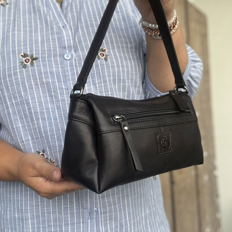 Rosie axelväska med två remmar - mjukt kalvskinn - Leather design - Freja skinn