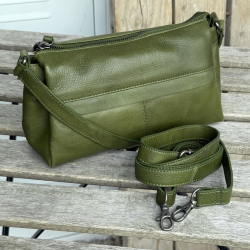 Rosie skuldertaske med to remme - blød kalveskind - Leather design - Freja skind