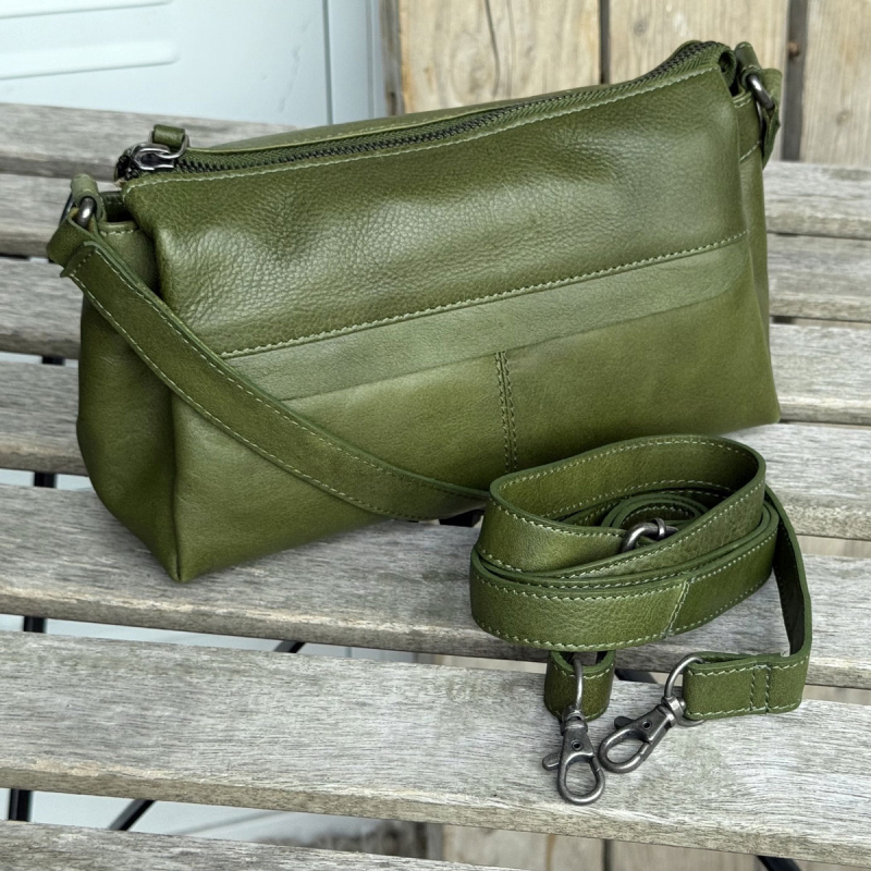 Rosie axelväska med två remmar - mjukt kalvskinn - Leather design - Freja skinn