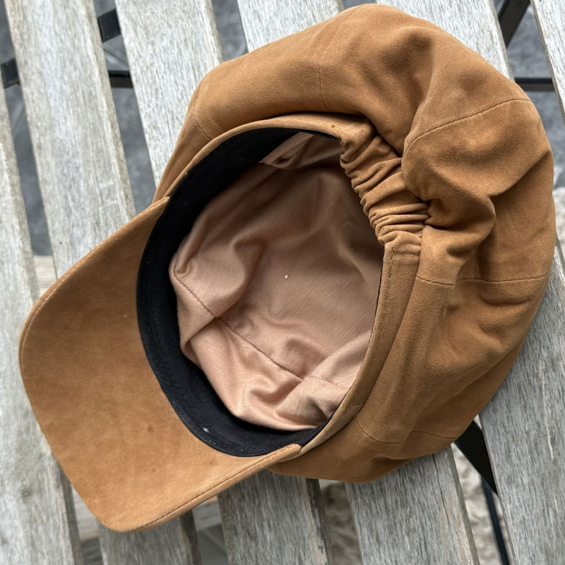 Freja suede dame skindhat i blød camel ruskind - Freja Skind