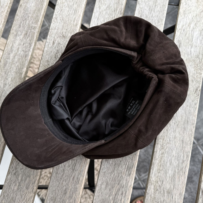 mørk brun Freja suede damehat