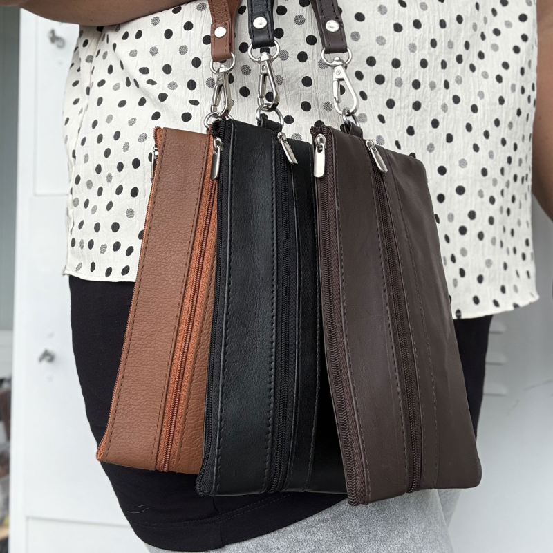Lovisa clutch med håndledsrem - lammeskind - Freja skind