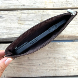 Brun Lovisa clutch - Blød lammeskind - Freja skind