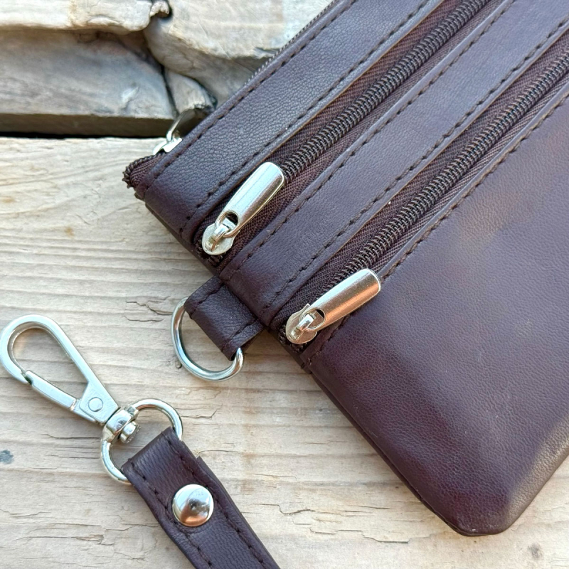Brun Lovisa clutch - Blød lammeskind - Freja skind