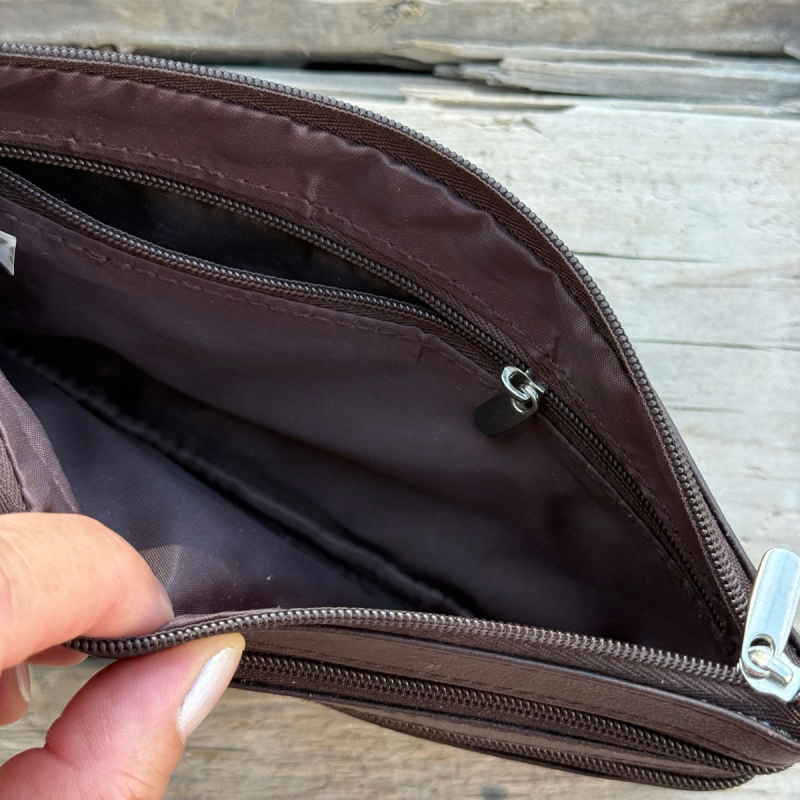Brun Lovisa clutch - Blød lammeskind - Freja skind
