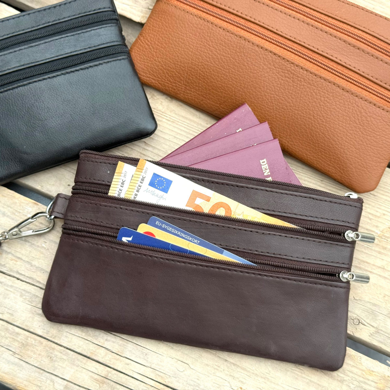Brun Lovisa clutch - Blød lammeskind - Freja skind