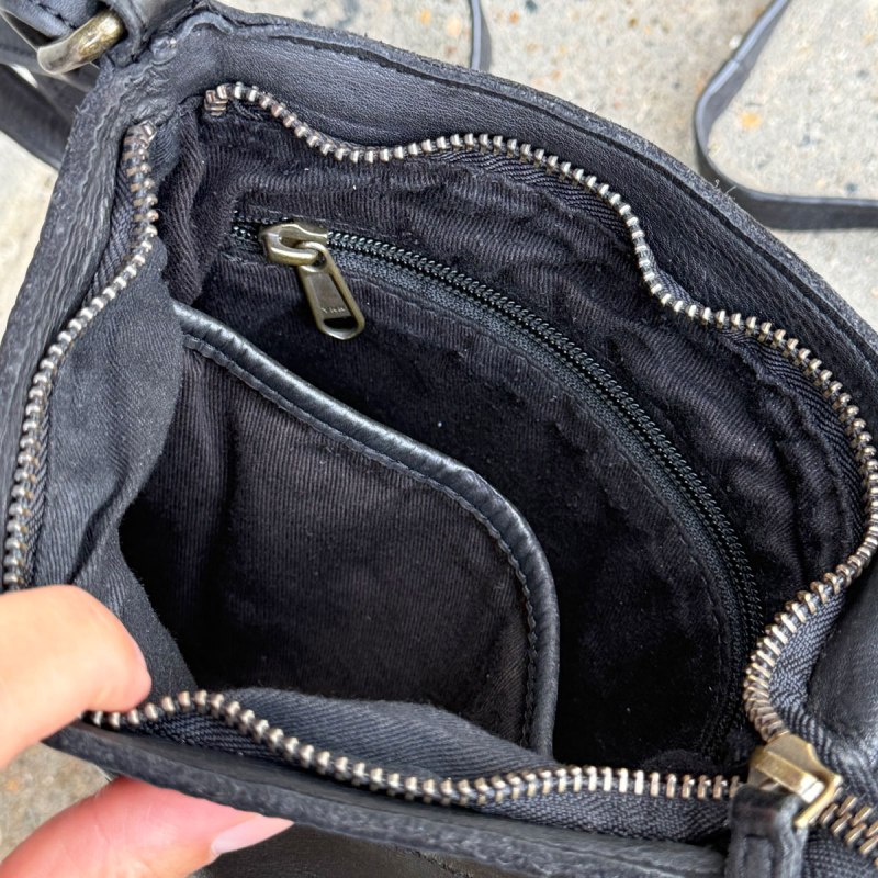Avon crossbody taske i blød bøffelskind - Montana - Freja skind