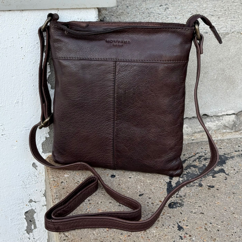 Avon crossbody taske i blød brun bøffelskind - Montana - Freja skind