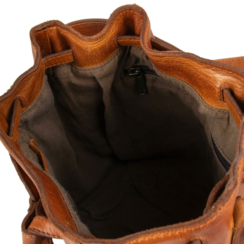 Bucket bag - Olive fra Montana - Cognac bøffelskind - Freja skind