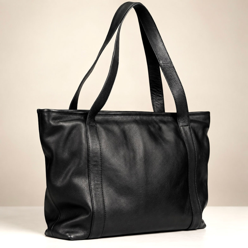 Jessi shopper i blød sort kalveskind - Tilbud - Treats - 282212