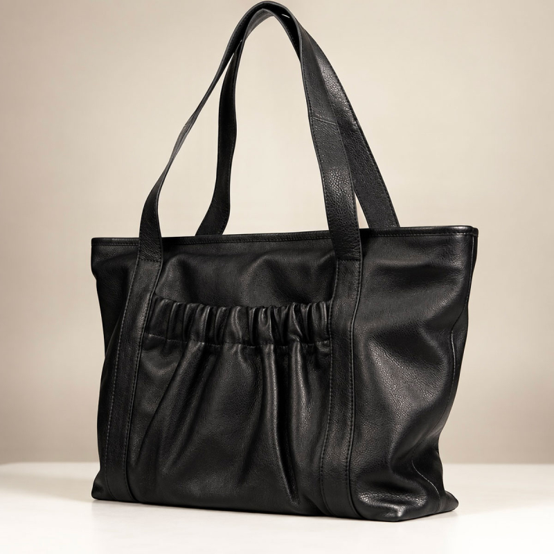 Jessi shopper i blød sort kalveskind - Tilbud - Treats - 282212