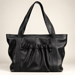 Jessi shopper i blød sort kalveskind - Tilbud - Treats - 282212