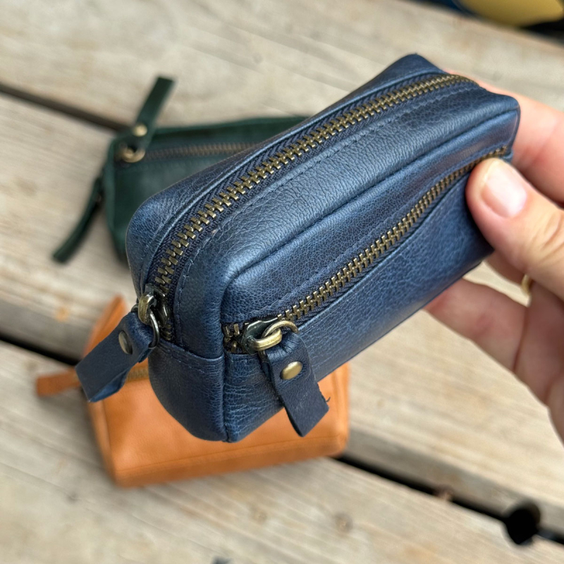 Cube nyckelpung etui - getskinn - flera färger - Läderdesign - Freja skinn