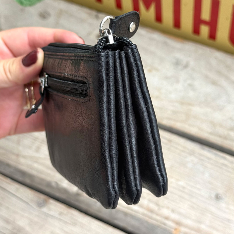 Freya damplånbok i det finaste buffelskinnet - svart - SH 2504 - Läderdesign - Freja skinn