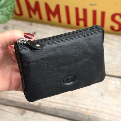 Freya pengepung i det fineste sorte bøffelskind - Leather design