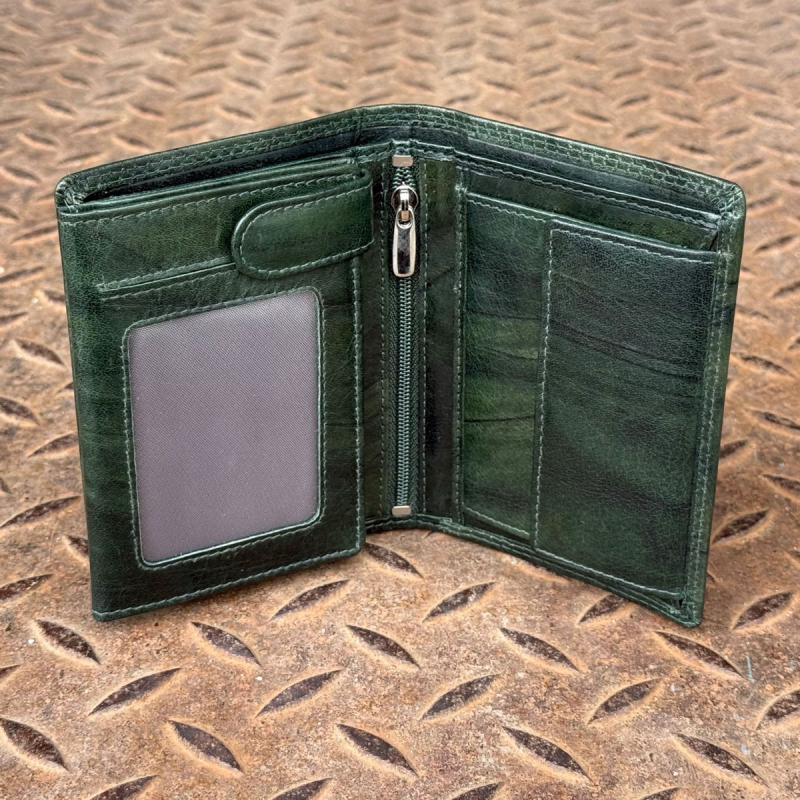 Loui pengepung i grøn blød bøffelskind - Leather design - Freja skind