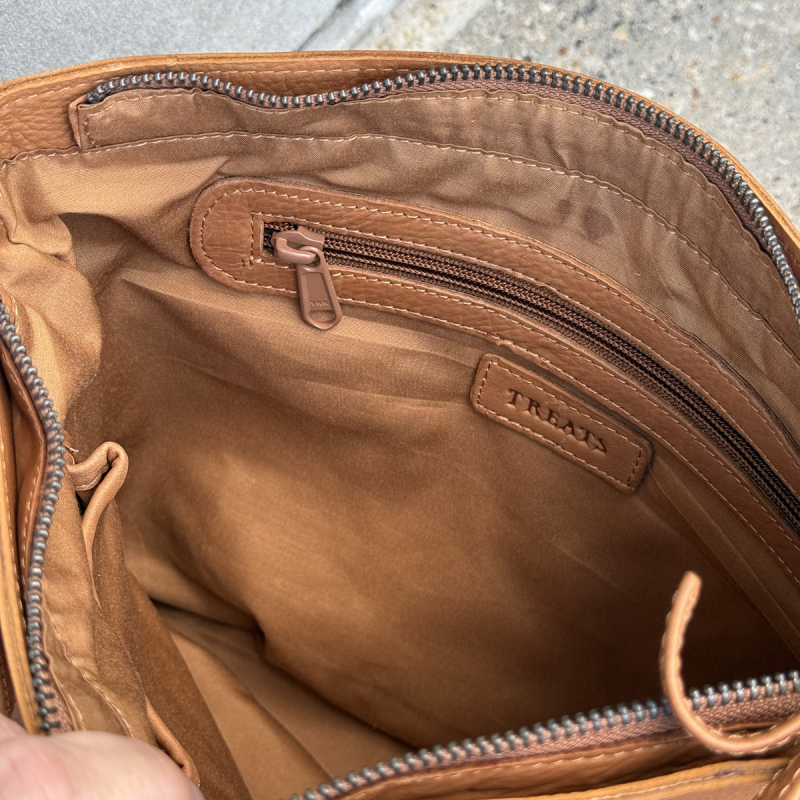 Tess crossbody taske - Blød kalveskind - cognac - dame - Treats - Freja skind