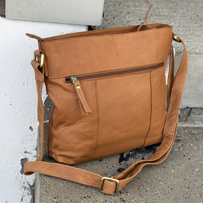 Tess crossbody taske - Blød kalveskind - cognac - dame - Treats - Freja skind
