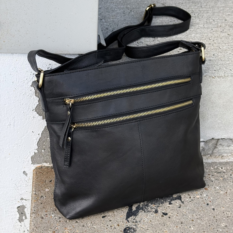 Tess crossbody taske - Blød kalveskind - sort - dame - Treats - Freja skind
