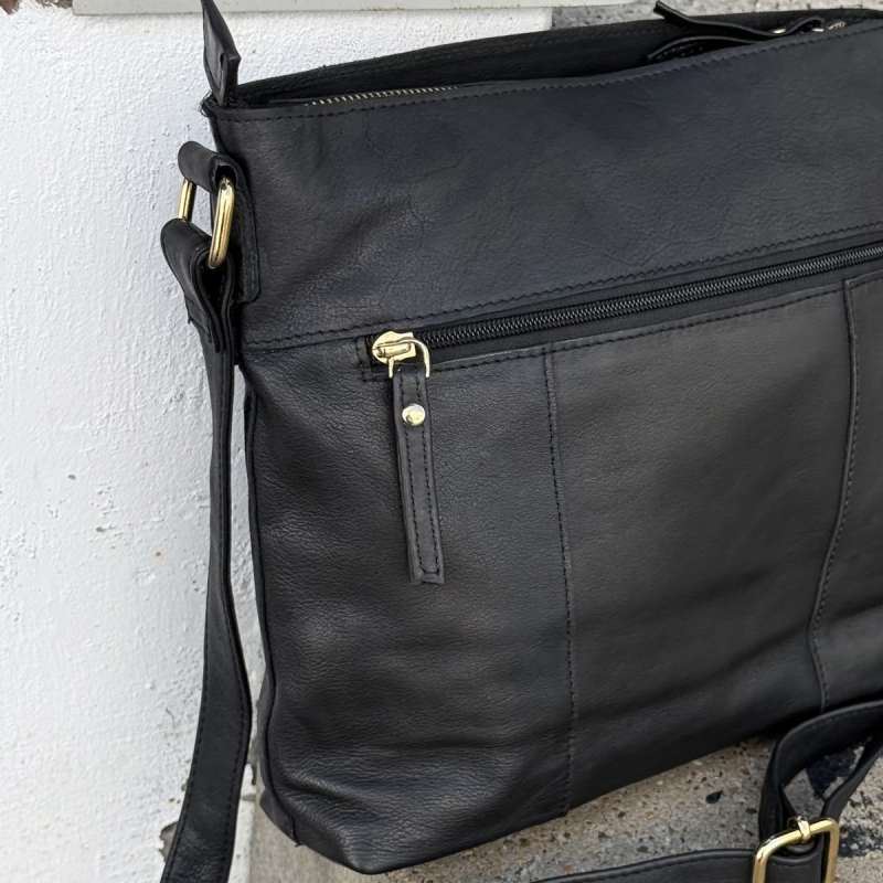 Tess crossbody taske - Blød kalveskind - sort - dame - Treats - Freja skind
