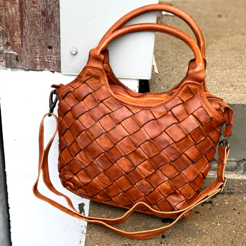 Fairfield crossbody väska - handväska - Cognac buffelskinn - Montana - Freja skinn
