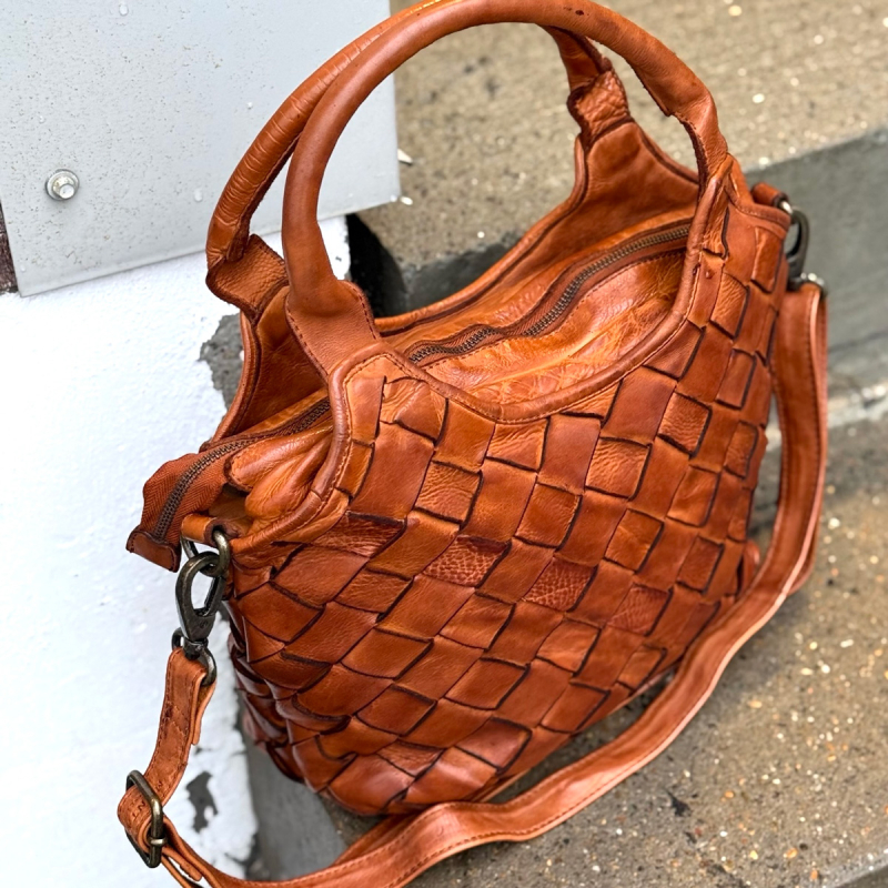 Fairfield crossbody väska - handväska - Cognac buffelskinn - Montana - Freja skinn