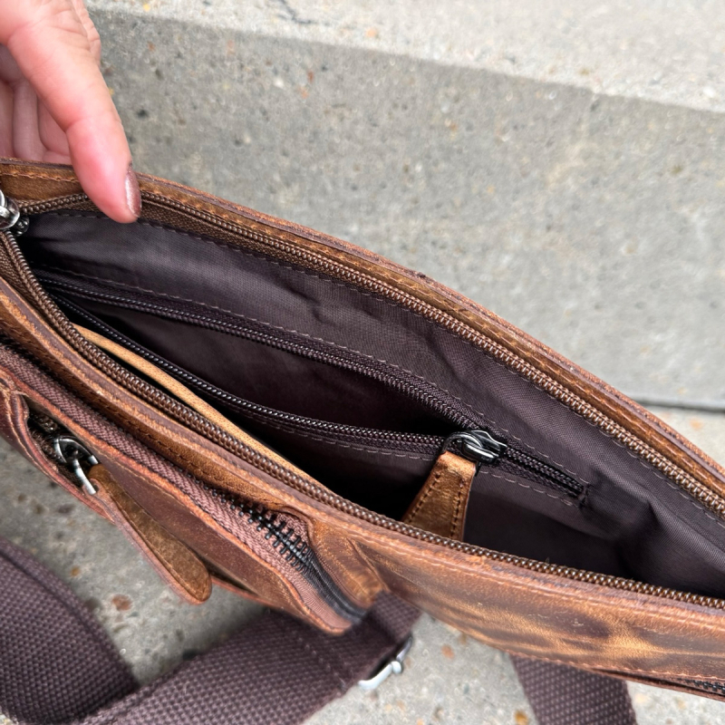 Smart sleekbag i läcker kvalitet - Hunter brun buffelskinn