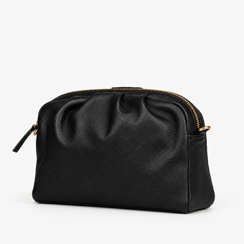 Layla Lay Lay crossbody taske i blødt sort skind med kæde