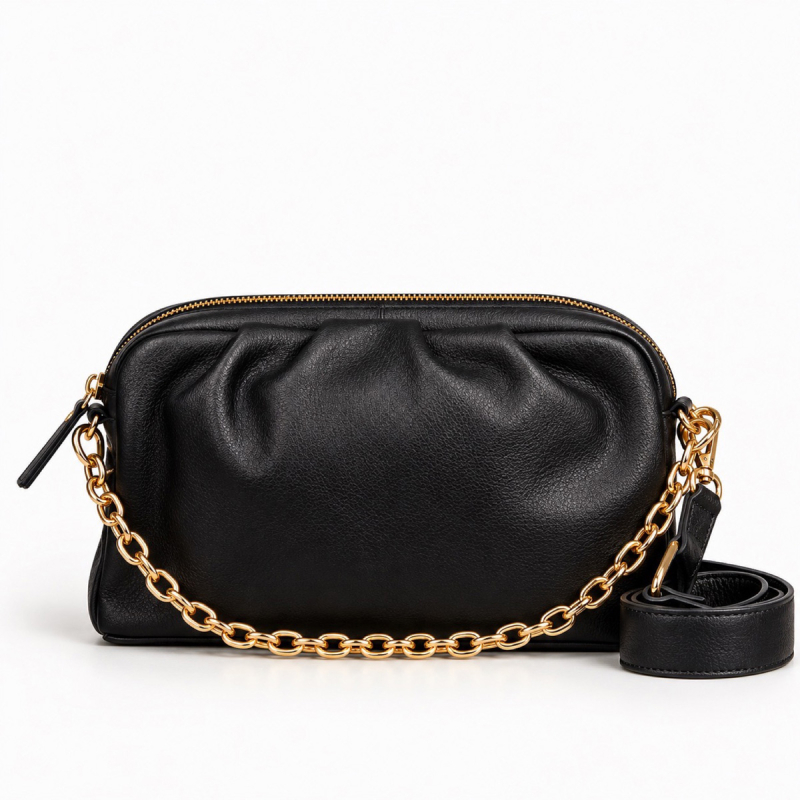 Layla Lay Lay crossbody med aft rem og kæde - 282211 - Freja skind