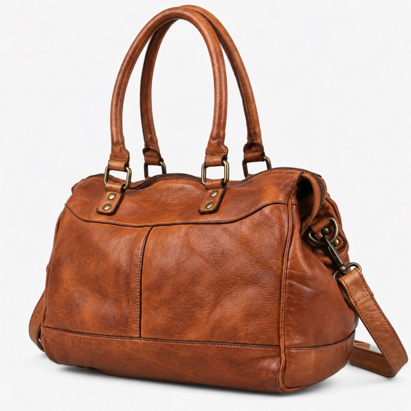 Joliet crossbodyväska - cognacläder - Montana - Freja skinn
