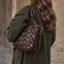 Fairfield crossbody taske - håndtaske - brun bøffelskind - Montana - Freja skind