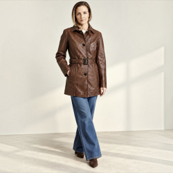 Winnie trenchcoat læderjakke - House of Saki - Freja skind