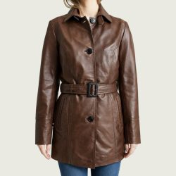Winnie trenchcoat læderjakke - House of Saki - Freja skind